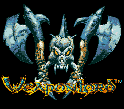 WeaponLord title screen for Sega Genesis